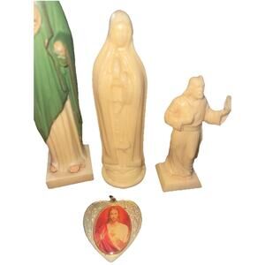 Lot Of Religious Vintage Items Figures And Pieces Blessed 4 Pieces